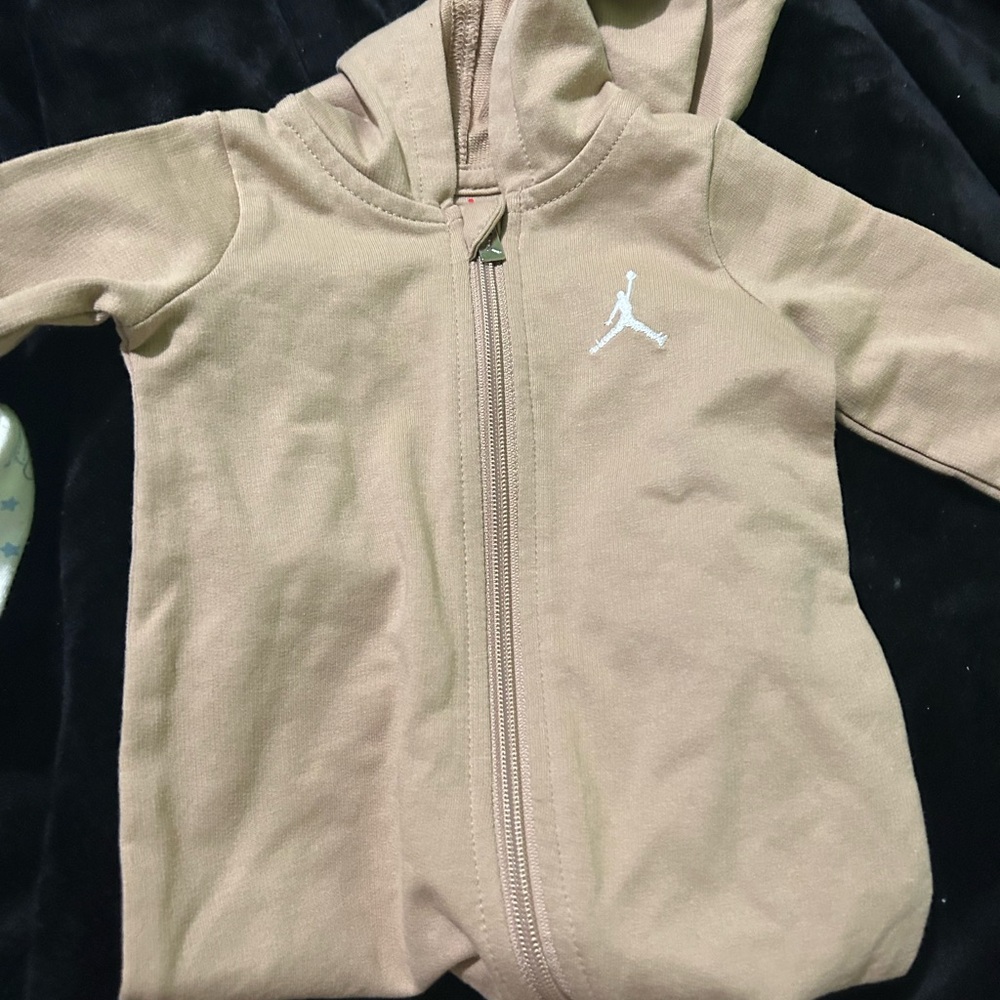 Jordan Kids One Piece in Tan with White Logo